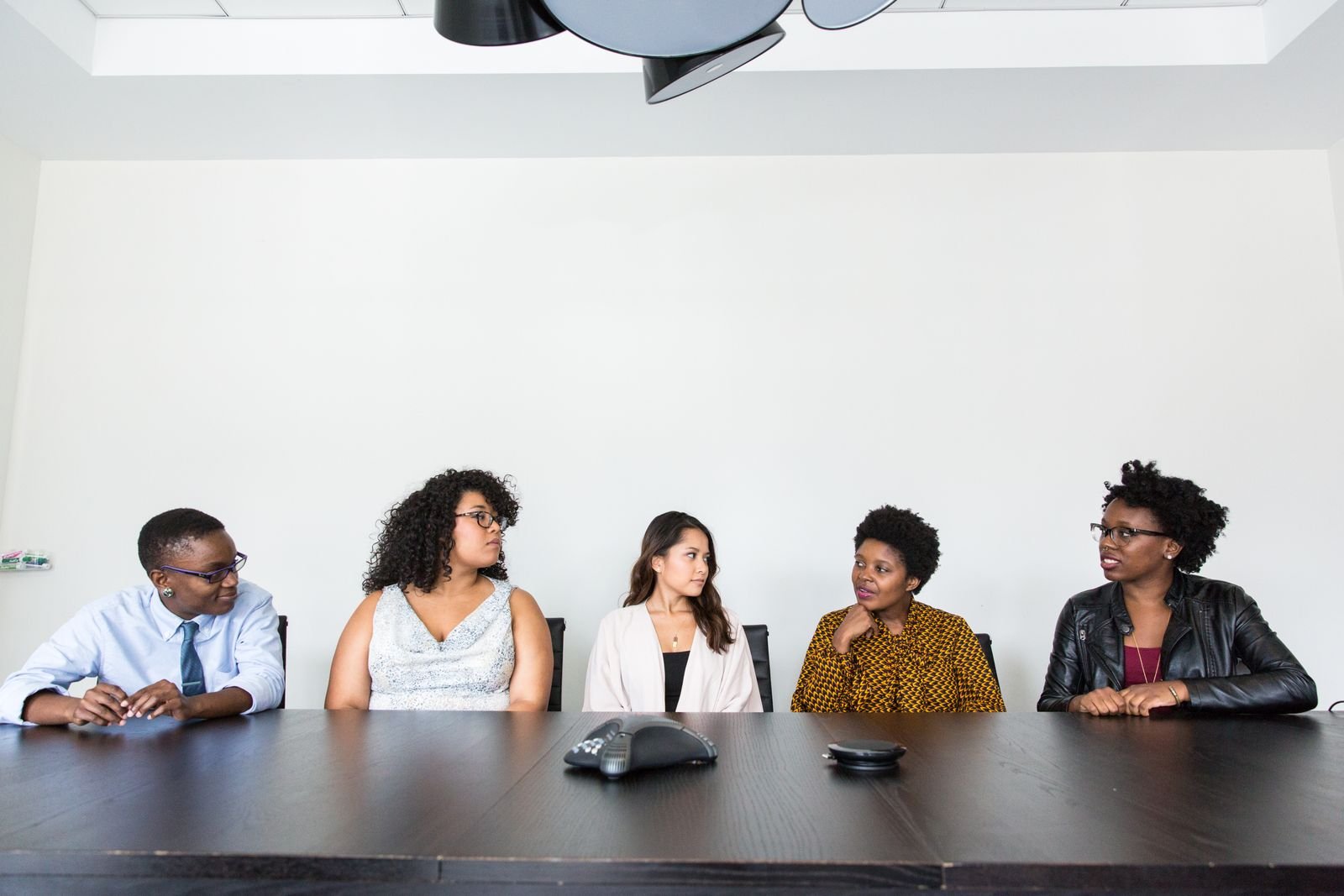 Small team collaborating in a modern office